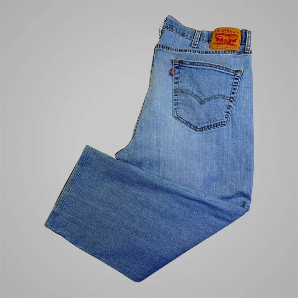Levis‎ 541 Athletic Taper Jeans Mens 40x24 Light Wash Blue Denim Stretch Short